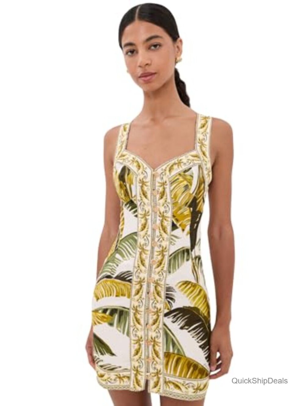 Linen Mini Dress Sleeveless Racerback Sweetheart Neck